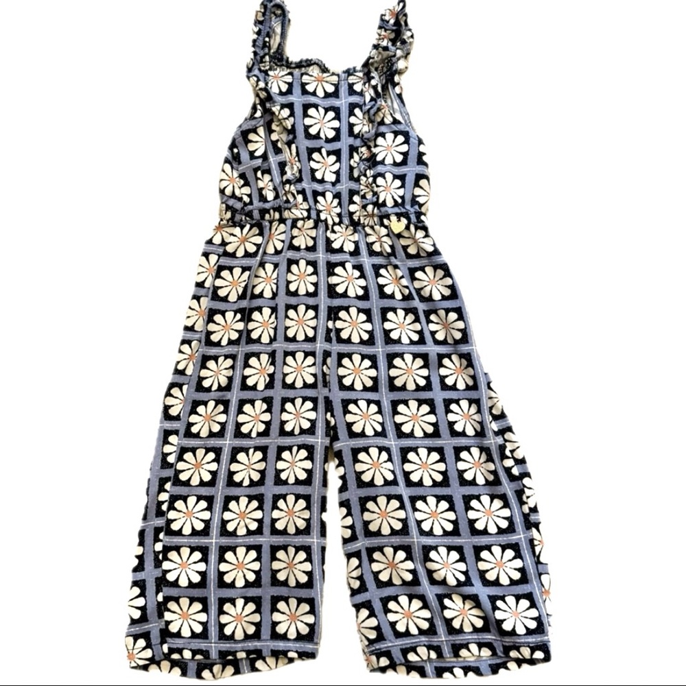 Vince Camuto Blue and White Floral Jumpsuit